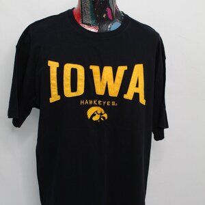 IOWA Hawkeyes OVB NCAA Stitched Lettering Black Tshirt Mens Size XL